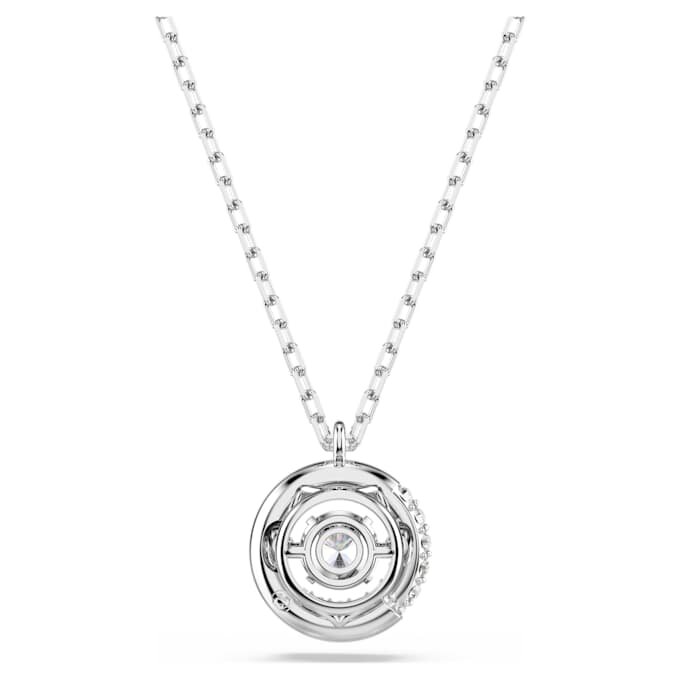 Dextera Pendant Round Cut, White, Rhodium Plated Dextera Pendant Round Cut, White, Rhodium Plated