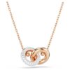 Dextera Pendant Round Cut, White, Rose Gold-Tone Plated Dextera Pendant Round Cut, White, Rose Gold-Tone Plated