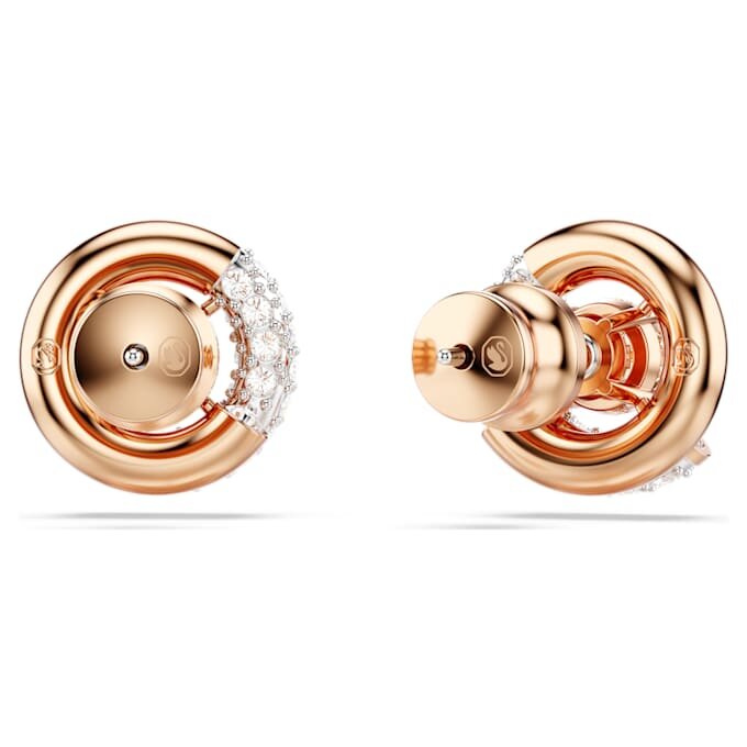 Dextera Stud Earrings Round Cut, White, Rose Gold-Tone Plated Dextera Stud Earrings Round Cut, White, Rose Gold-Tone Plated