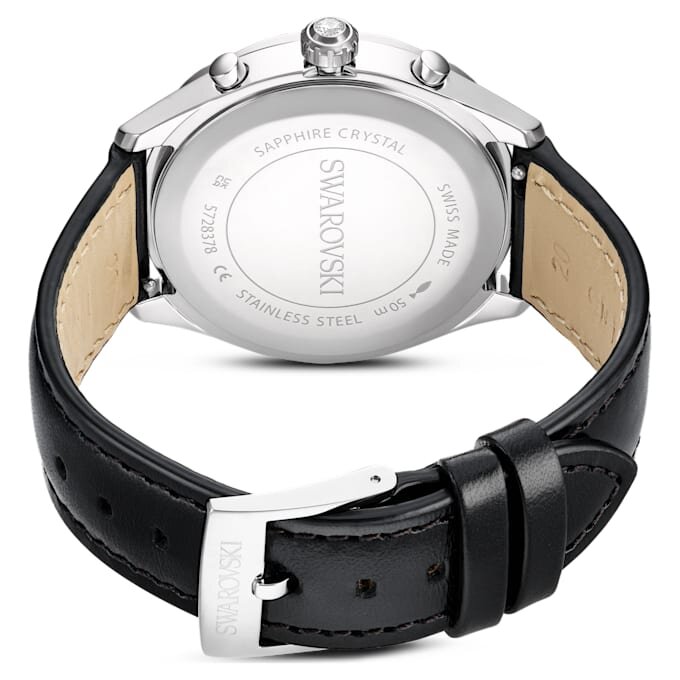 Dextera Tachymetre Watch Swiss Made, Leather Strap, Silver Tone, Stainless Steel Dextera Tachymetre Watch Swiss Made, Leather Strap, Silver Tone, Stainless Steel