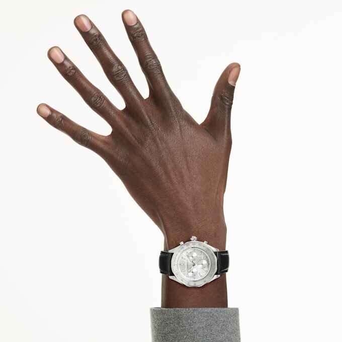 Dextera Tachymetre Watch Swiss Made, Leather Strap, Silver Tone, Stainless Steel Dextera Tachymetre Watch Swiss Made, Leather Strap, Silver Tone, Stainless Steel