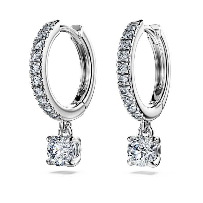 Eternity Drop Earrings Lab-Grown Diamonds 0.7 Ct Tw, Round Shape, 14K White Gold Eternity Drop Earrings Lab-Grown Diamonds 0.7 Ct Tw, Round Shape, 14K White Gold