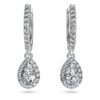 Eternity Drop Earrings Lab-Grown Diamonds 1.25 Ct Tw, Pear Shape, 14K White Gold
