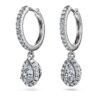 Eternity Drop Earrings Lab-Grown Diamonds 1.25 Ct Tw, Pear Shape, 14K White Gold