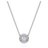 Eternity Halo Solitaire Pendant Lab-Grown Diamonds 0.23 Ct Tw, Round Shape, Sterling Silver Eternity Halo Solitaire Pendant Lab-Grown Diamonds 0.23 Ct Tw, Round Shape, Sterling Silver