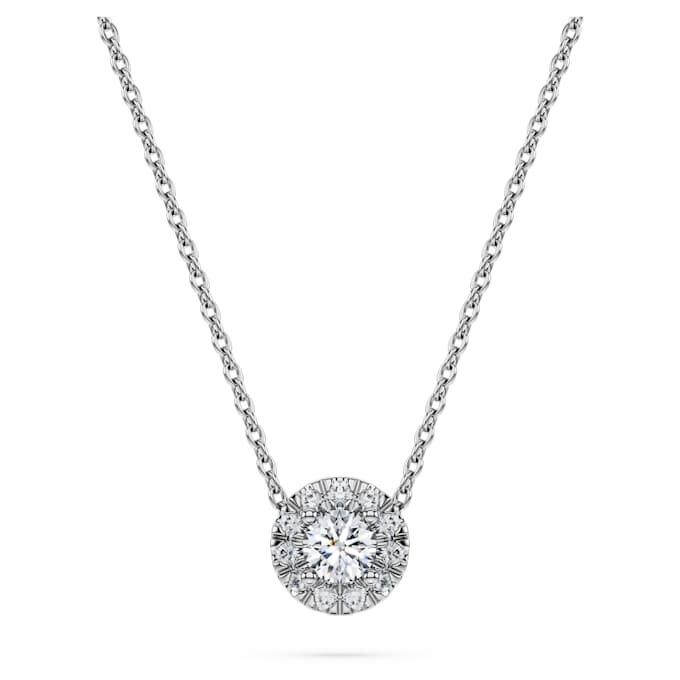 Eternity Halo Solitaire Pendant Lab-Grown Diamonds 0.23 Ct Tw, Round Shape, Sterling Silver Eternity Halo Solitaire Pendant Lab-Grown Diamonds 0.23 Ct Tw, Round Shape, Sterling Silver