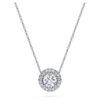 Eternity Halo Solitaire Pendant Lab-Grown Diamonds 0.59 Ct Tw, Round Shape, 14K White Gold Eternity Halo Solitaire Pendant Lab-Grown Diamonds 0.59 Ct Tw, Round Shape, 14K White Gold