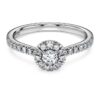 Eternity Halo Solitaire Ring Lab-Grown Diamonds 0.45 Ct Tw, Round Shape, Sterling Silver