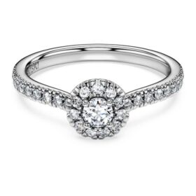 Eternity Halo Solitaire Ring Lab-Grown Diamonds 0.45 Ct Tw, Round Shape, Sterling Silver Eternity Halo Solitaire Ring Lab-Grown Diamonds 0.45 Ct Tw, Round Shape, Sterling Silver