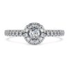 Eternity Halo Solitaire Ring Lab-Grown Diamonds 0.45 Ct Tw, Round Shape, Sterling Silver
