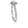 Eternity Halo Solitaire Ring Lab-Grown Diamonds 0.8 Ct Tw, Round Shape, 14K White Gold