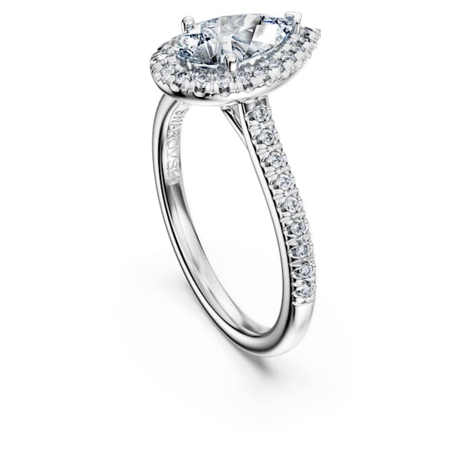 Eternity Halo Solitaire Ring Lab-Grown Diamonds 1.3 Ct Tw, Pear Shape, 14K White Gold Eternity Halo Solitaire Ring Lab-Grown Diamonds 1.3 Ct Tw, Pear Shape, 14K White Gold