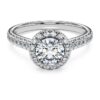 Eternity Halo Solitaire Ring Lab-Grown Diamonds 1.33 Ct Tw, Round Shape, 14K White Gold