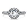 Eternity Halo Solitaire Ring Lab-Grown Diamonds 1.33 Ct Tw, Round Shape, 14K White Gold