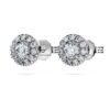 Eternity Halo Stud Earrings Lab-Grown Diamonds 0.45 Ct Tw, Round Shape, Sterling Silver Eternity Halo Stud Earrings Lab-Grown Diamonds 0.45 Ct Tw, Round Shape, Sterling Silver