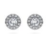 Eternity Halo Stud Earrings Lab-Grown Diamonds 0.75 Ct Tw, Round Shape, 14K White Gold