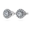 Eternity Halo Stud Earrings Lab-Grown Diamonds 0.75 Ct Tw, Round Shape, 14K White Gold
