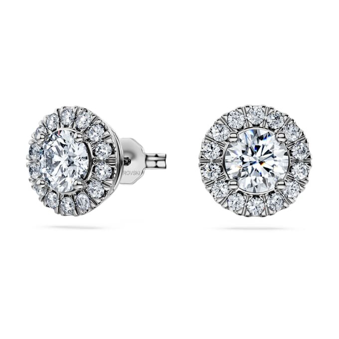 Eternity Halo Stud Earrings Lab-Grown Diamonds 2 Ct Tw, Round Shape, 14K White Gold Eternity Halo Stud Earrings Lab-Grown Diamonds 2 Ct Tw, Round Shape, 14K White Gold