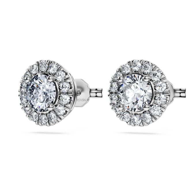 Eternity Halo Stud Earrings Lab-Grown Diamonds 2 Ct Tw, Round Shape, 14K White Gold Eternity Halo Stud Earrings Lab-Grown Diamonds 2 Ct Tw, Round Shape, 14K White Gold