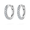 Eternity Hoop Earrings Lab-Grown Diamonds 0.1 Ct Tw, Round Shape, Small, 14K White Gold