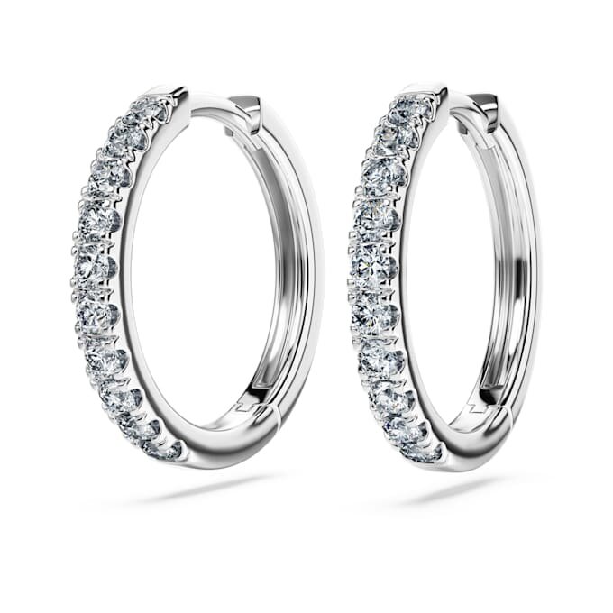 Eternity Hoop Earrings Lab-Grown Diamonds 0.56 Ct Tw, Round Shape, Sterling Silver Eternity Hoop Earrings Lab-Grown Diamonds 0.56 Ct Tw, Round Shape, Sterling Silver