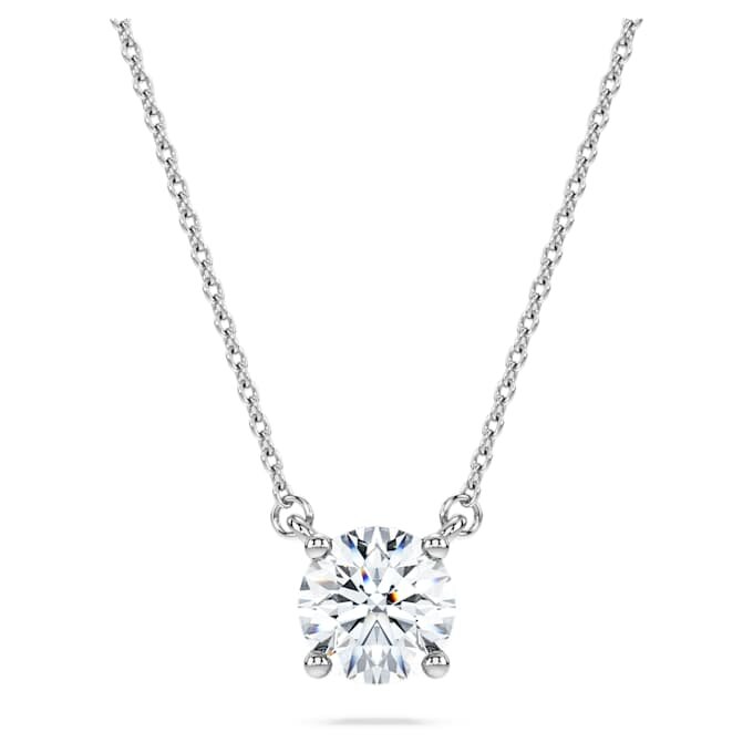 Eternity Solitaire Pendant Lab-Grown Diamonds 1 Ct Tw, Round Shape, 14K White Gold Eternity Solitaire Pendant Lab-Grown Diamonds 1 Ct Tw, Round Shape, 14K White Gold