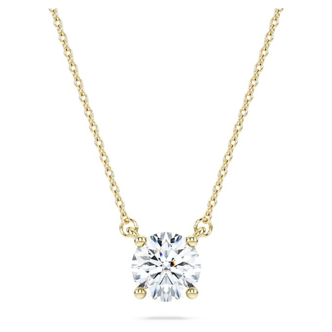 Eternity Solitaire Pendant Lab-Grown Diamonds 1 Ct Tw, Round Shape, 14K Yellow Gold Eternity Solitaire Pendant Lab-Grown Diamonds 1 Ct Tw, Round Shape, 14K Yellow Gold