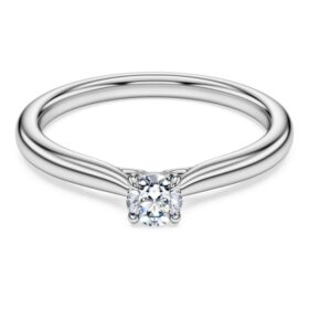 Eternity Solitaire Ring Lab-Grown Diamonds 0.25 Ct Tw, Round Shape, Sterling Silver