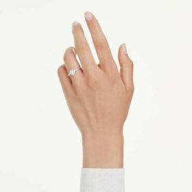 Eternity Solitaire Ring Lab-Grown Diamonds 0.5 Ct Tw, Heart Shape, Sterling Silver
