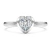Eternity Solitaire Ring Lab-Grown Diamonds 0.5 Ct Tw, Heart Shape, Sterling Silver
