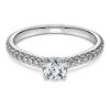Eternity Solitaire Ring Lab-Grown Diamonds 0.7 Ct Tw, Round Shape, 14K White Gold