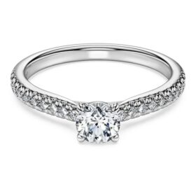 Eternity Solitaire Ring Lab-Grown Diamonds 0.7 Ct Tw, Round Shape, 14K White Gold