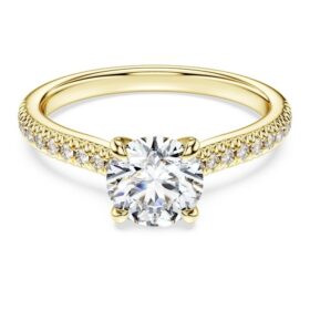 Eternity Solitaire Ring Lab-Grown Diamonds 1.2 Ct Tw, Round Shape, 14K Yellow Gold
