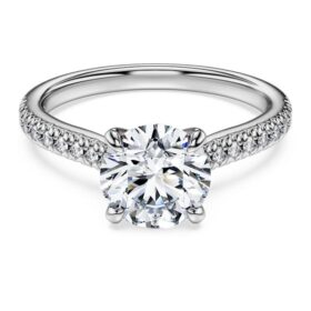 Eternity Solitaire Ring Lab-Grown Diamonds 1.7 Ct Tw, Round Shape, 14K White Gold