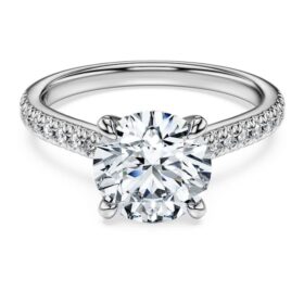 Eternity Solitaire Ring Lab-Grown Diamonds 2.2 Ct Tw, Round Shape, 14K White Gold