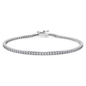 Eternity Tennis Bracelet Lab-Grown Diamonds 1.5 Ct Tw, Round Shape, 14K White Gold Eternity Tennis Bracelet Lab-Grown Diamonds 1.5 Ct Tw, Round Shape, 14K White Gold