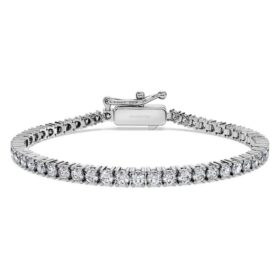 Eternity Tennis Bracelet Lab-Grown Diamonds 3 Ct Tw, Round Shape, 14K White Gold Eternity Tennis Bracelet Lab-Grown Diamonds 3 Ct Tw, Round Shape, 14K White Gold