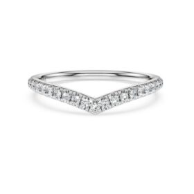 Eternity V Band Ring Lab-Grown Diamonds 0.25 Ct Tw, Round Shape, 14K White Gold Eternity V Band Ring Lab-Grown Diamonds 0.25 Ct Tw, Round Shape, 14K White Gold