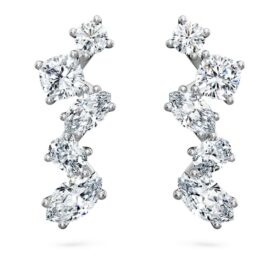 Galaxy Ear Cuffs Lab-Grown Diamonds 1.25 Ct Tw, Mixed Shapes, 14K White Gold
