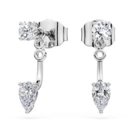 Galaxy Earring Jackets Lab-Grown Diamonds 0.82 Ct Tw, Mixed Shapes, Sterling Silver