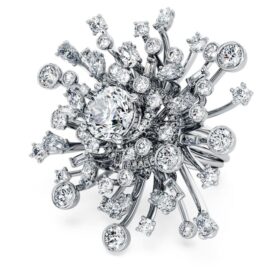 Galaxy Ring Lab-Grown Diamonds 9.5 Ct Tw, Mixed Shapes, 18K White Gold