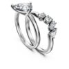 Galaxy Ring Set (2), Lab-Grown Diamonds 1.4 Ct Tw, Pear Shape, 14K White Gold