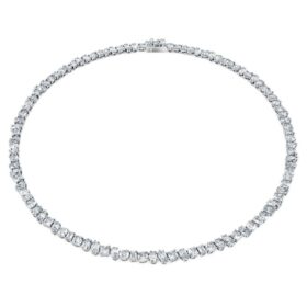 Galaxy Tennis Necklace Lab-Grown Diamonds 47.27 Ct Tw, Mixed Shapes, 18K White Gold