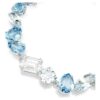 Gema Bracelet Mixed Cuts, Blue, Rhodium Plated