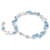 Gema Bracelet Mixed Cuts, Blue, Rhodium Plated