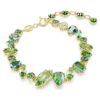Gema Bracelet Mixed Cuts, Green, Gold-Tone Plated Gema Bracelet Mixed Cuts, Green, Gold-Tone Plated