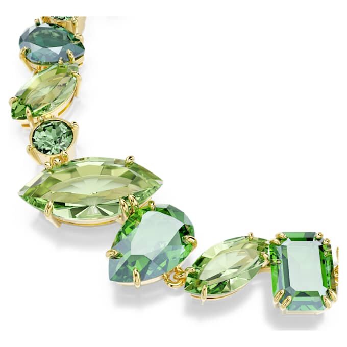 Gema Bracelet Mixed Cuts, Green, Gold-Tone Plated Gema Bracelet Mixed Cuts, Green, Gold-Tone Plated