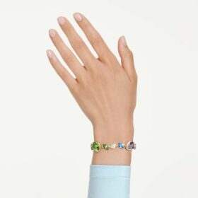 Gema Bracelet Mixed Cuts, Multicolored, Gold-Tone Plated Gema Bracelet Mixed Cuts, Multicolored, Gold-Tone Plated