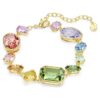 Gema Bracelet Mixed Cuts, Multicolored, Gold-Tone Plated Gema Bracelet Mixed Cuts, Multicolored, Gold-Tone Plated