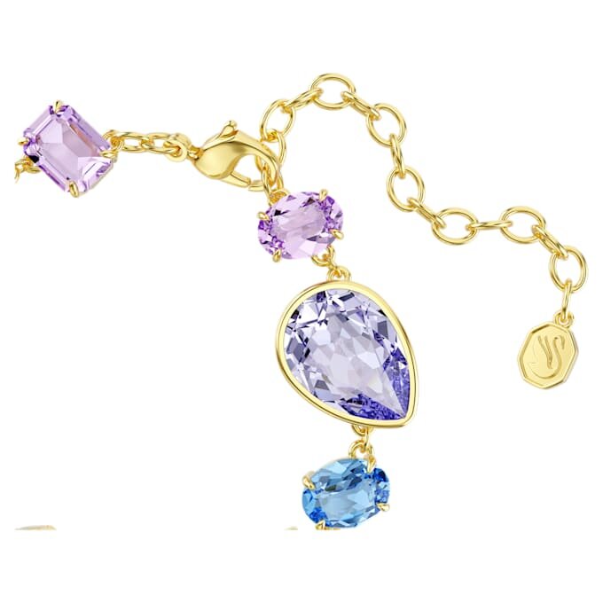 Gema Bracelet Mixed Cuts, Multicolored, Gold-Tone Plated Gema Bracelet Mixed Cuts, Multicolored, Gold-Tone Plated